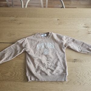 H&M Beige Crewneck Sweater with New York Print